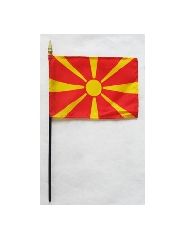 Macedonia 4" x 6" Mounted Flags