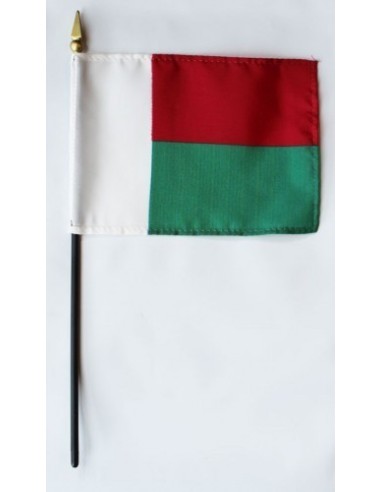 Madagascar 4" x 6" Mounted Flags