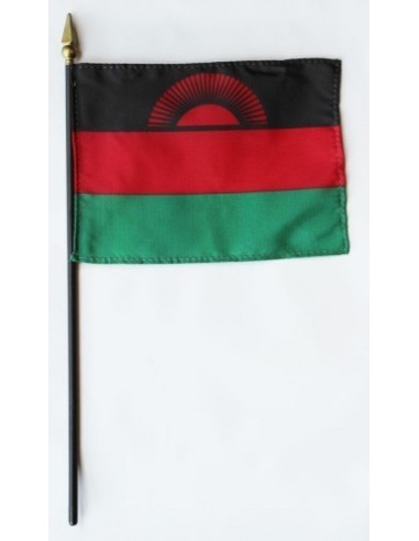 Malawi 4" x 6" Mounted Flags