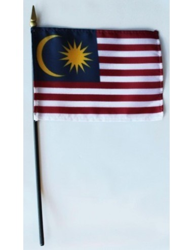 Malaysia 4" x 6" Mounted Flags