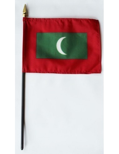 Maldives 4" x 6" Mounted Flags