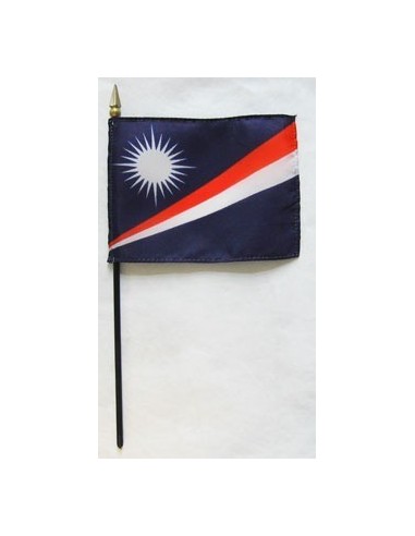 Marshall Islands 4" x 6" Mounted Flags
