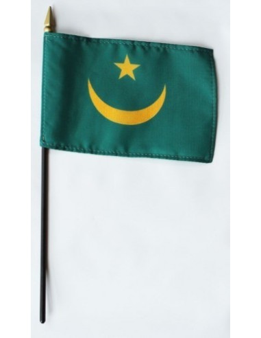 Mauritania 4" x 6" Mounted Flags