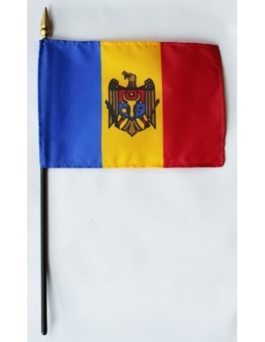 Moldova 4" x 6" Mounted Flags