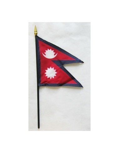 Nepal 4" x 6" Mounted Flags