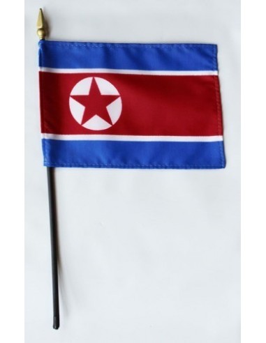North Korea 4" x 6" Mounted Flags