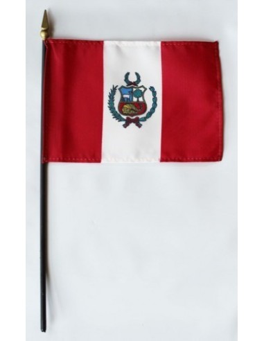 Peru 4" x 6" Mounted Flags