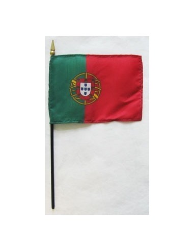 Portugal 4" x 6" Mounted Flags