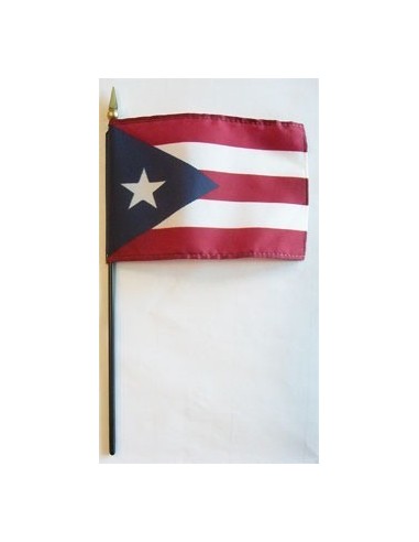 Puerto Rico 4" x 6" Mounted Flags