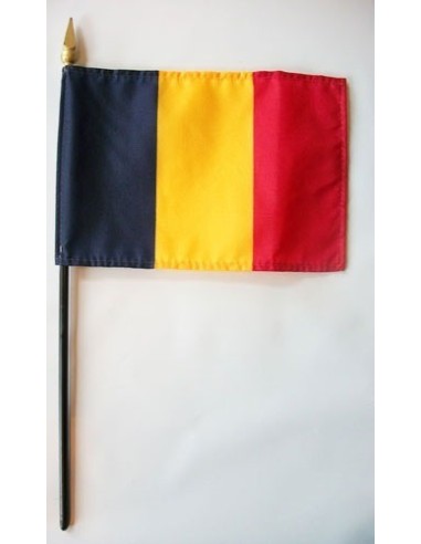 Romania 4" x 6" Mounted Flags