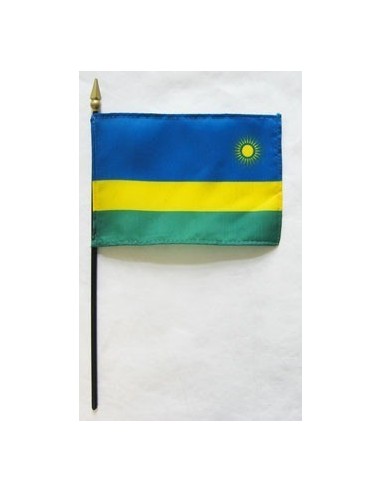 Rwanda 4" x 6" Mounted Flags