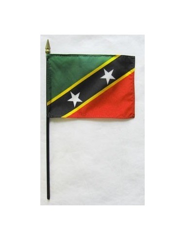 Saint Kitts-Nevis 4" x 6" Mounted Flags