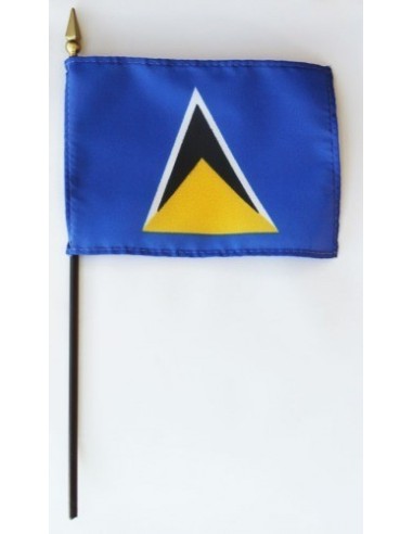 Saint Lucia 4" x 6" Mounted Flags