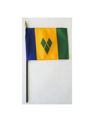 Saint Vincent & Grenadines 4" x 6" Mounted Flags