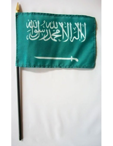 Saudi Arabia 4" x 6" Mounted Flags