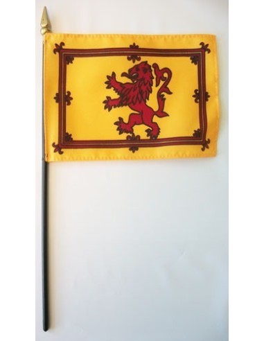 Scottish Rampant Lion 4" x 6" Mounted Flags