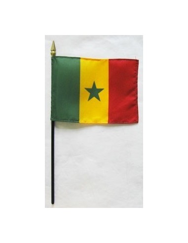Senegal 4" x 6" Mounted Flags