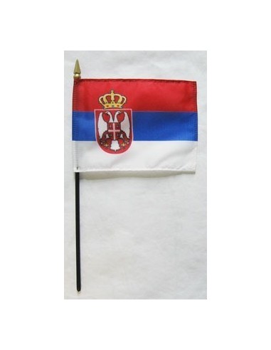 Serbia 4" x 6" Mounted Flags