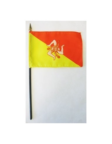 Sicily 4" x 6" Mounted Flags