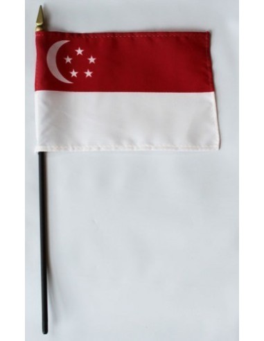 Singapore 4" x 6" Mounted Flags