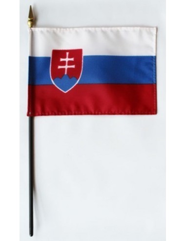 Slovakia 4" x 6" Mounted Flags