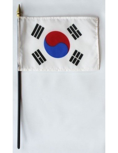 South Korea 4" x 6" Mounted Flags