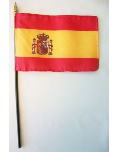 Spain 4" x 6" Mounted Flags