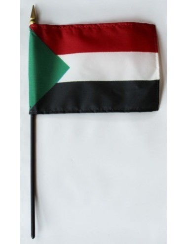 Sudan 4" x 6" Mounted Flags