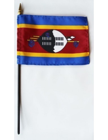Swaziland 4" x 6" Mounted Flags