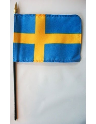 Sweden 4" x 6" Mounted Flags