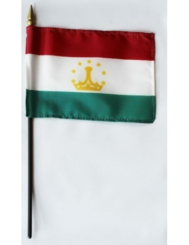 Tajikistan 4" x 6" Mounted Flags