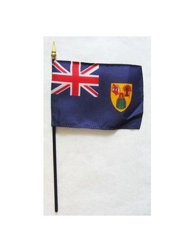 Turks-Caicos 4" x 6" Mounted Flags