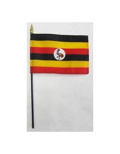 Uganda 4" x 6" Mounted Flags