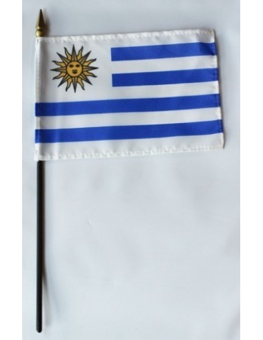 Uruguay 4" x 6" Mounted Flags