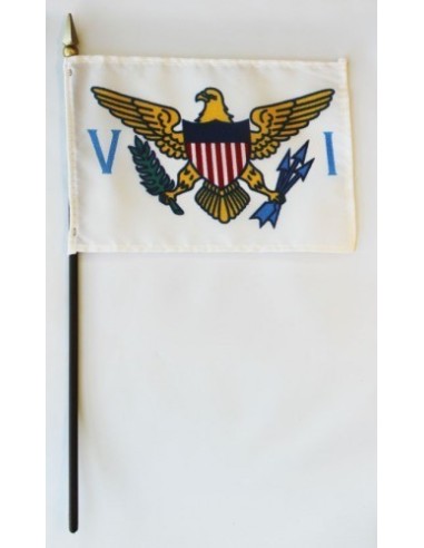 US Virgin Islands 4" x 6" Mounted Flags