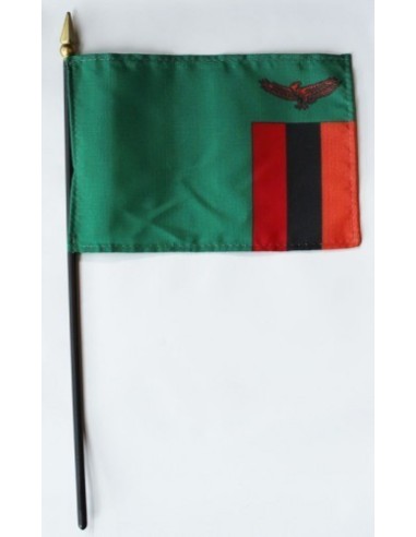 Zambia 4" x 6" Mounted Flags