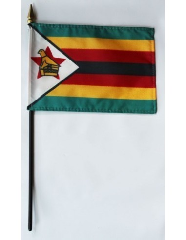 Zimbabwe 4" x 6" Mounted Flags
