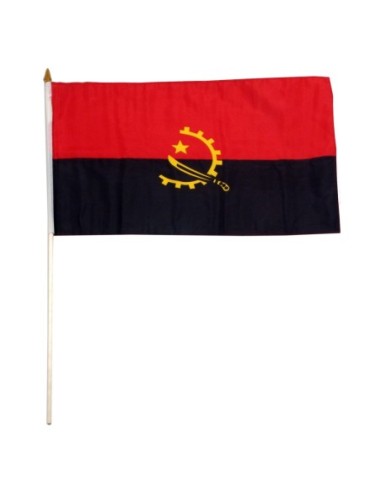 Angola 12" x 18" Mounted Flag