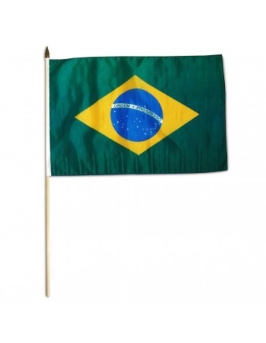 Brazil 12" x 18" Mounted Flag