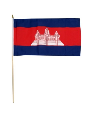 Cambodia 12" x 18" Mounted Flag