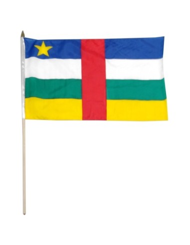 Central African Rep 12" x 18" Mounted Flag