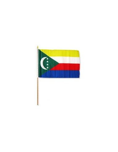 Comoros 12" x 18" Mounted Flag