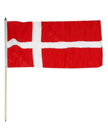 Denmark 12" x 18" Mounted Flag