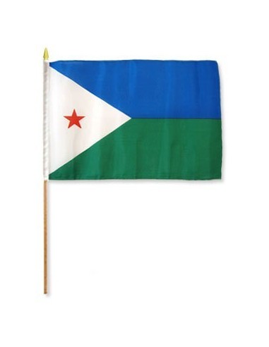 Djibouti 12" x 18" Mounted Flag