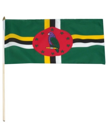 Dominica 12" x 18" Mounted Flag