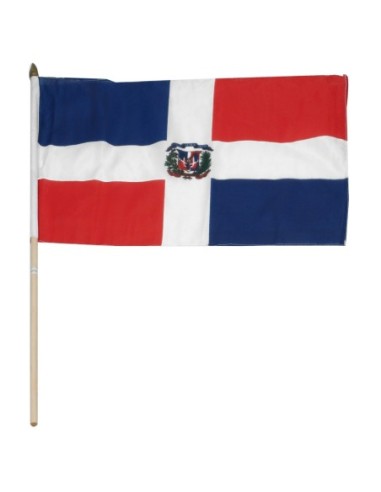 Dominican Republic 12" x 18" Mounted Flag