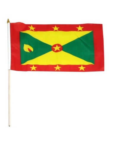 Grenada 12" x 18" Mounted Flag