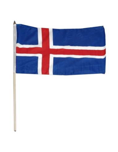 Iceland 12" x 18" Mounted Flag
