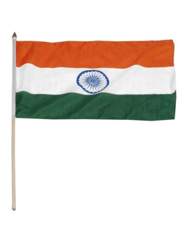 India 12" x 18" Mounted Flag