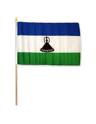 Lesotho 12" x 18" Mounted Flag